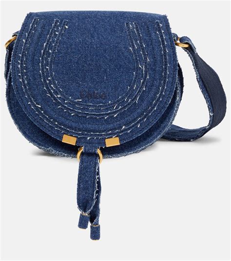 CHLOE Blue Marcie Small crossbody bag 